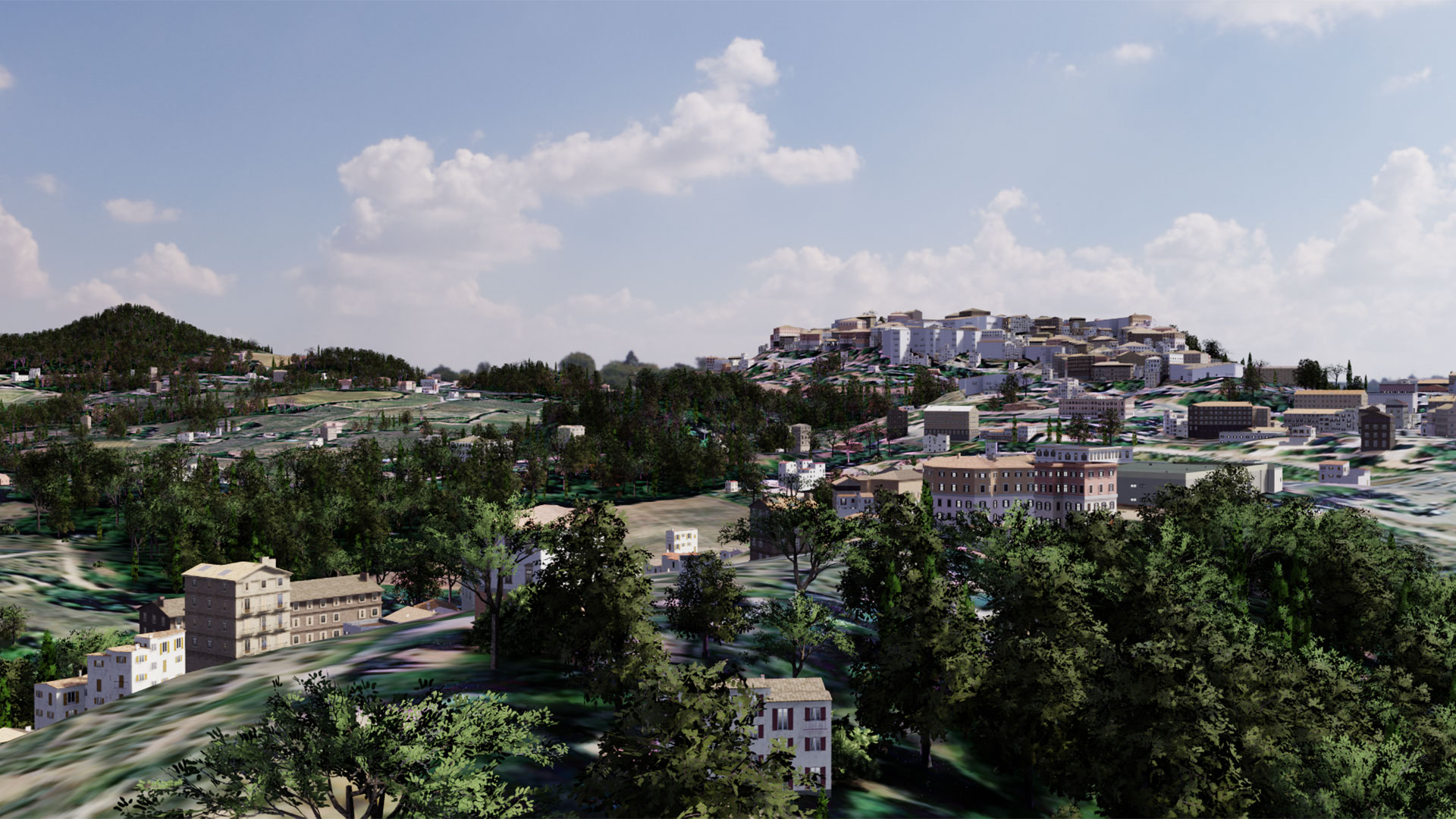 Blackshark.ai SYNTH3D is a georeferenced 3D digital replica of the entire planet, featuring terrain, buildings, and vegetation.